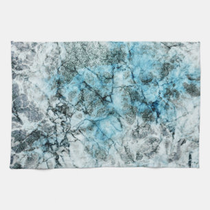 Elegant Minimalist Blue and Gray Marble Kitchen Towel