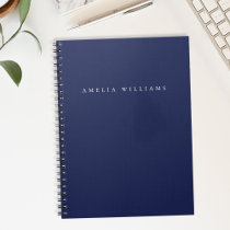 Elegant Minimalist Blue Monogram Notebook