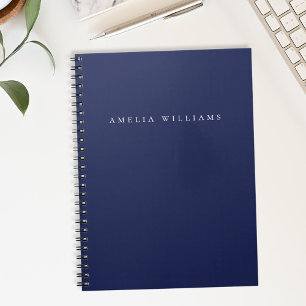 Elegant Minimalist Blue Monogram Notebook