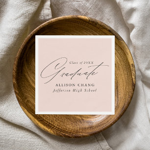 Elegant Minimalist Blush Graduation Napkins