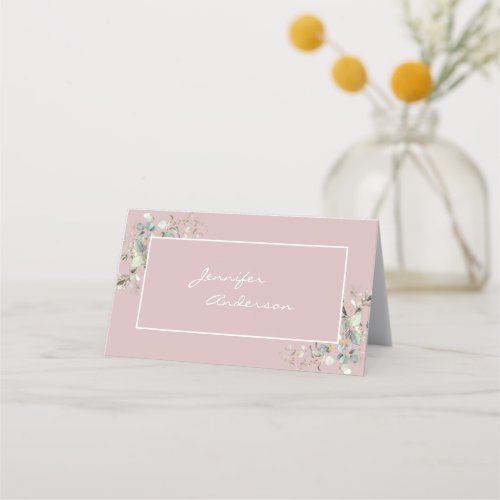 Elegant Minimalist Blush Pink  Place Card 