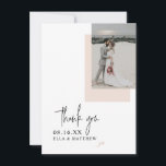 Elegant Minimalist Blush Pink Script Font Wedding Thank You Card<br><div class="desc">Can be customized to suit your needs.
© Gorjo Designs. Made for you via the Zazzle platform.</div>