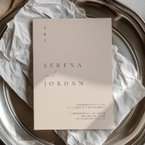 Elegant Minimalist Blush Pink Wedding Invitation