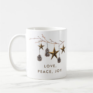 Elegant Minimalist Boho Christmas Holiday Photo Coffee Mug