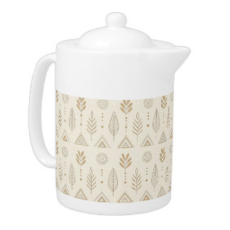Elegant Minimalist Boho Pattern Teapot