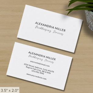 Elegant Minimalist Bookkeeping Business Card