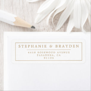 Elegant Minimalist Border Wedding Return Address Label