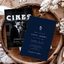 Elegant Minimalist Botanical Photo Wedding