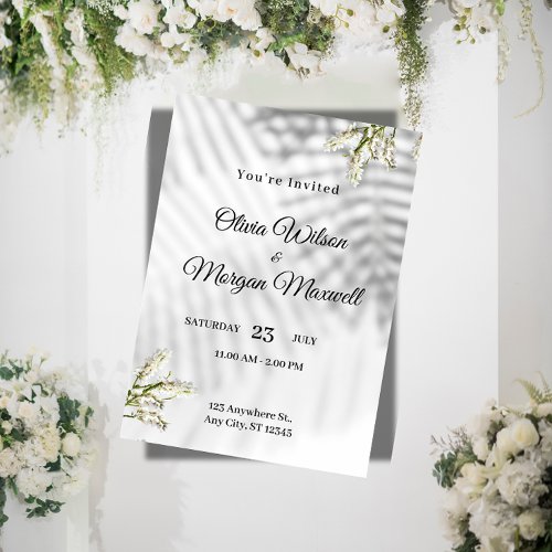 Elegant Minimalist Botanical Wedding Invitation