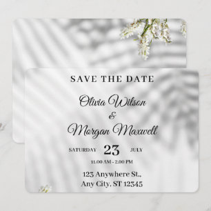 Elegant Minimalist Botanical Wedding Save The Date