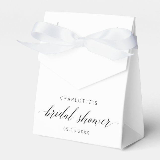 Elegant Minimalist Bridal Shower Favor Boxes (Front Side)