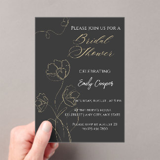 Elegant Minimalist Bridal Shower Invitation