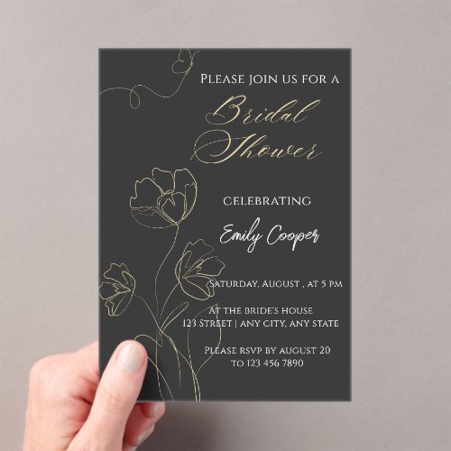 Elegant Minimalist Bridal Shower Invitation