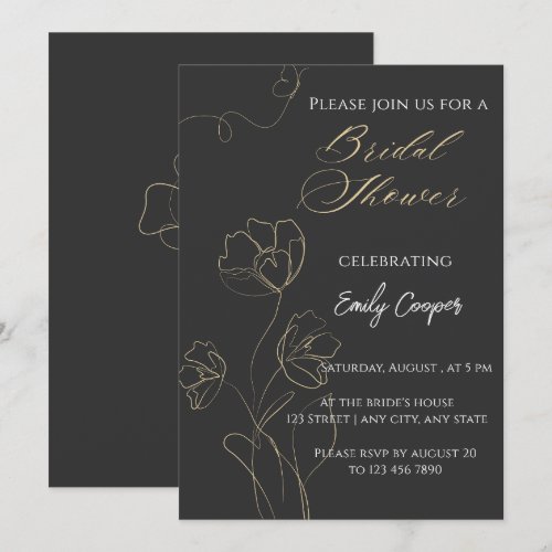 Elegant Minimalist Bridal Shower Invitation