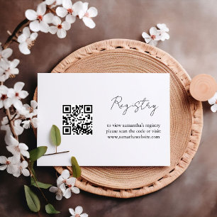 Elegant Minimalist bridal shower registry Enclosure Card