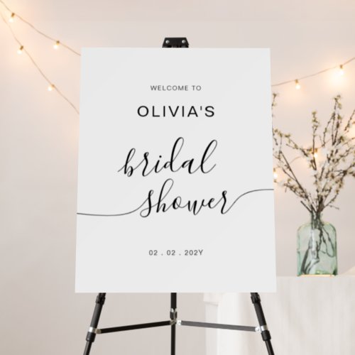 Elegant Minimalist Bridal Shower Welcome Sign