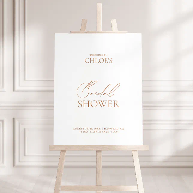 Elegant Minimalist Bridal Shower Welcome Sign Zazzle