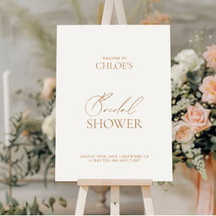 Elegant Minimalist Bridal Shower Welcome Sign