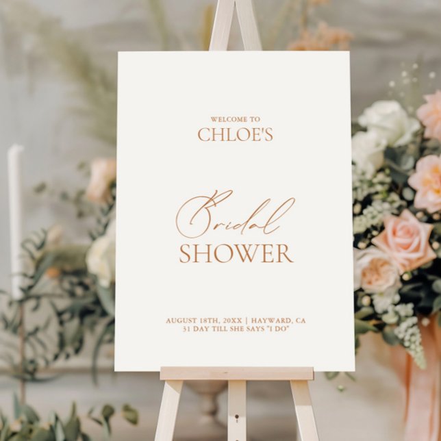 Elegant Minimalist Bridal Shower Welcome Sign (Elegant Minimalist Bridal Shower Welcome Sign)