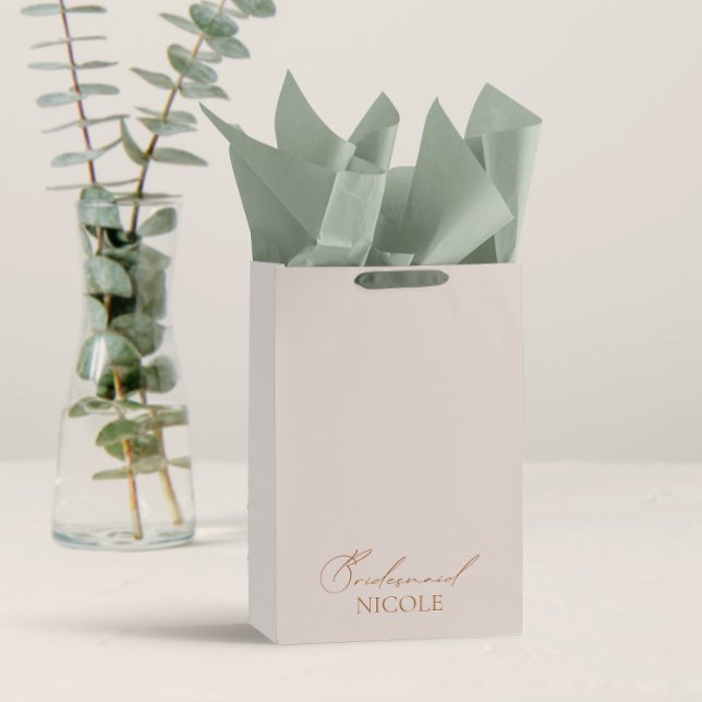 Elegant Minimalist Bridesmaid Favors Medium Gift Bag (Creator Uploaded)
