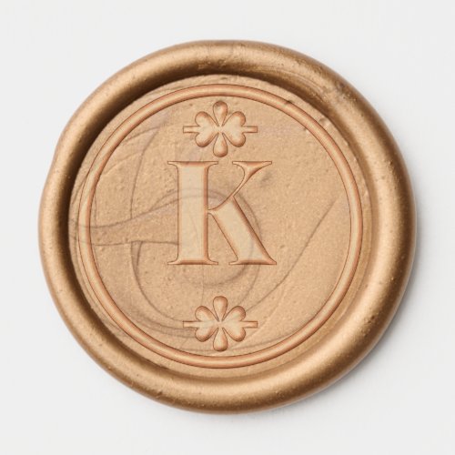 Elegant Minimalist Bronze Monogrammed Chic Wedding Wax Seal Sticker