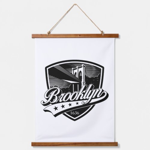 Elegant Minimalist Brooklyn Logo Design Hanging Tapestry