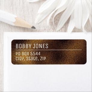 Elegant Minimalist Brown Metallic Return Address Label
