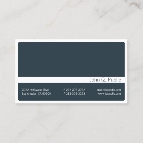 Minimalistic Dark Grey Blue Business Card #2
