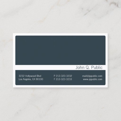 Customizable Minimalistic Dark Grey Blue Business Card #2
