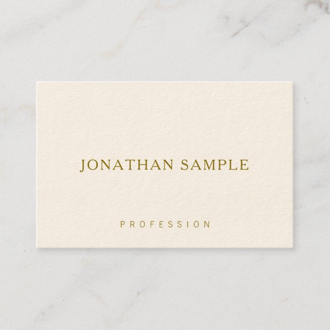 Elegant Minimalist Business Cards Gold Text Luxury (Front)