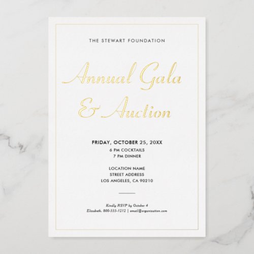 Elegant Minimalist Business Corporate Event Foil Invitation
