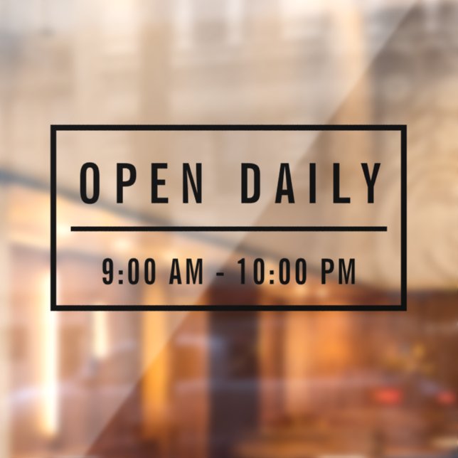 Elegant Minimalist Cafe Welcome Open Daily Sign (Sheet 2)