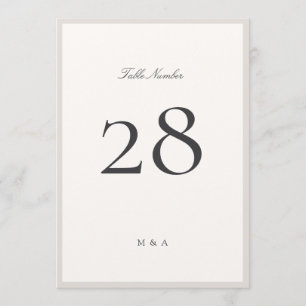 Elegant Minimalist Calligraphy 5 x 7 Table Number