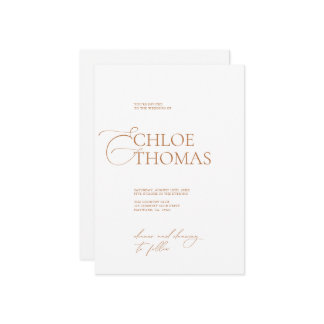 Elegant Minimalist Calligraphy Classic Wedding Invitation