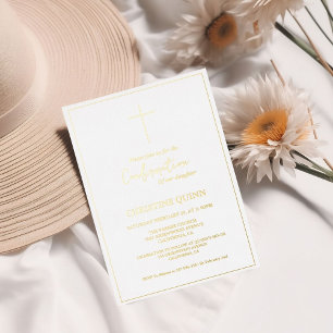 Elegant Minimalist Calligraphy Confirmation Foil Invitation