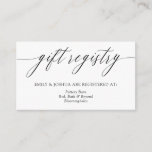 Elegant Minimalist Calligraphy Gift Registry Enclosure Card<br><div class="desc">Registry insert card for a wedding with black text against a white background. Elegant fonts,  calligraphy script.</div>