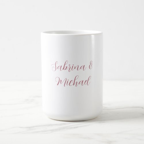 Elegant Minimalist Calligraphy Rose Gold White Coffee Mug