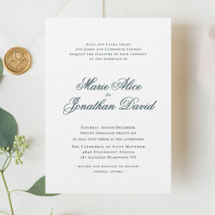 Elegant Minimalist Calligraphy Script Wedding Invitation