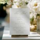 Elegant Minimalist Calligraphy Wedding Bar Menu<br><div class="desc">Perfect for a stylish and cohesive wedding theme, it serves as both a functional guide for your guests and a stylish decor piece. As part of the "Vivian" wedding collection, it pairs effortlessly with other matching items to create a cohesive, sophisticated theme. View the collection link on this page to...</div>