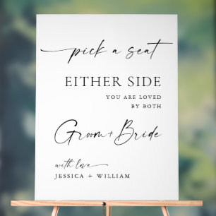 Elegant Minimalist Calligraphy Wedding Ceremony Acrylic Sign