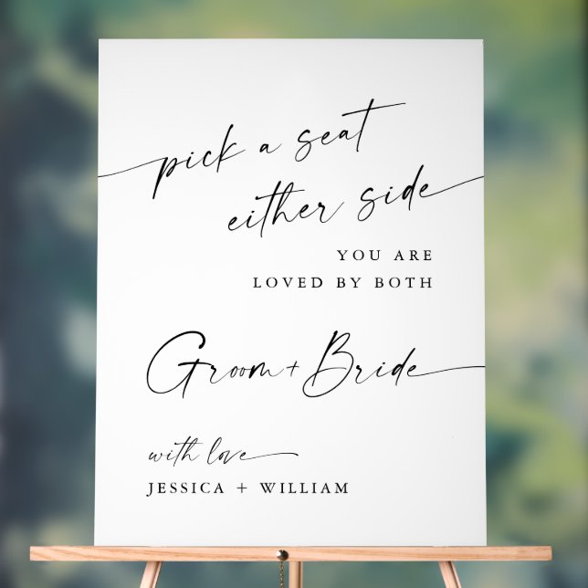 Elegant Minimalist Calligraphy Wedding Ceremony Acrylic Sign (Neutral)