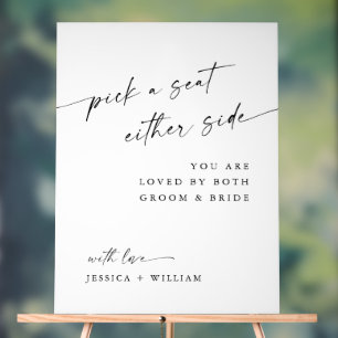 Elegant Minimalist Calligraphy Wedding Ceremony Acrylic Sign