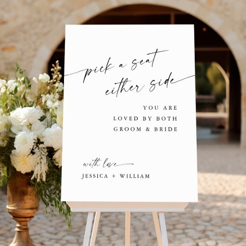 Elegant Minimalist Calligraphy Wedding Ceremony Foam Board