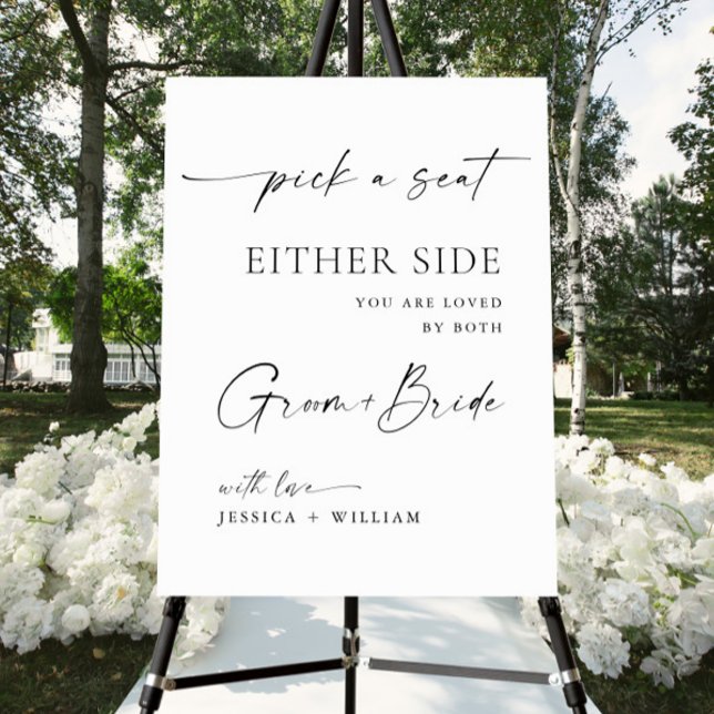 Elegant Minimalist Calligraphy Wedding Ceremony Foam Board (Creator Uploaded)