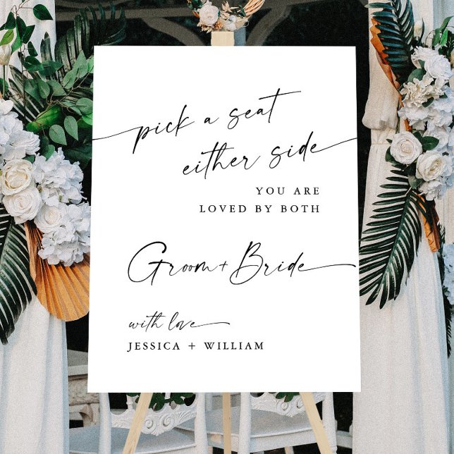 Elegant Minimalist Calligraphy Wedding Ceremony Foam Board (Creator Uploaded)