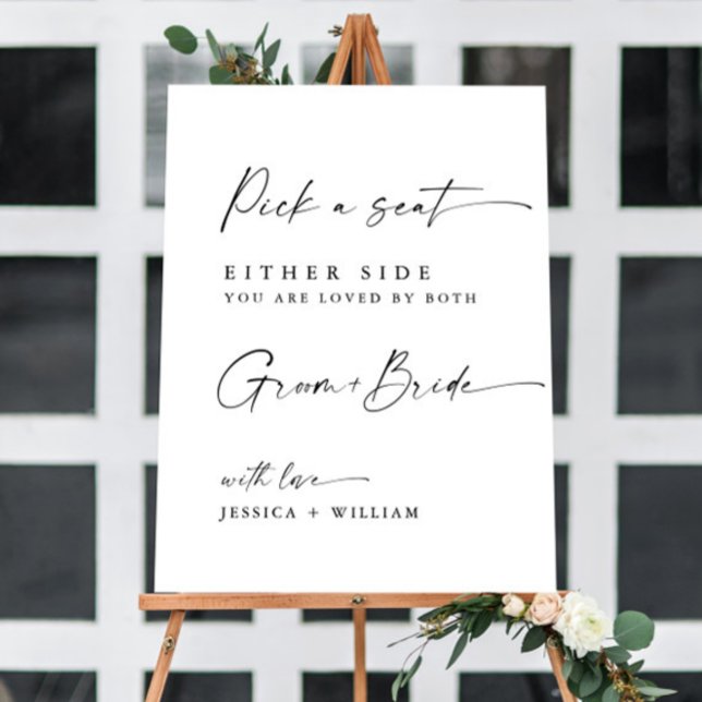 Elegant Minimalist Calligraphy Wedding Ceremony Foam Board (Creator Uploaded)