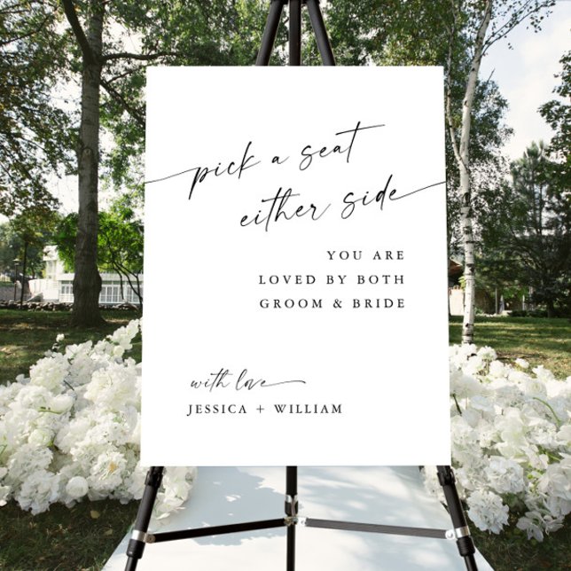 Elegant Minimalist Calligraphy Wedding Ceremony Foam Board (Creator Uploaded)