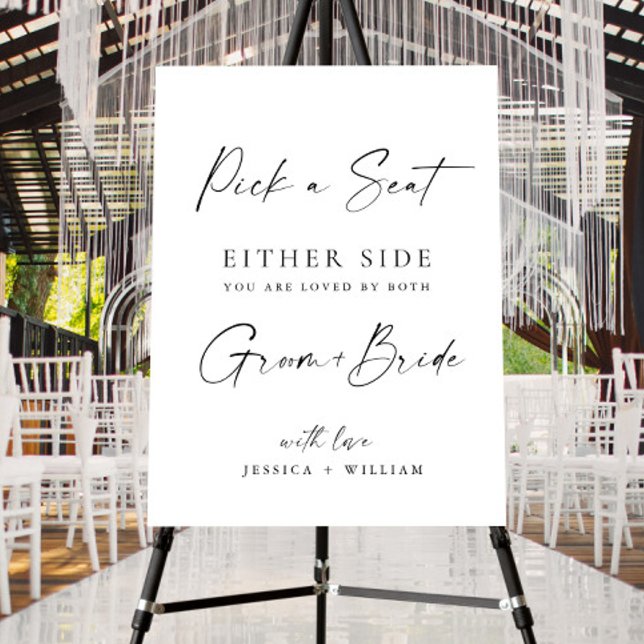 Elegant Minimalist Calligraphy Wedding Ceremony Foam Board (Creator Uploaded)