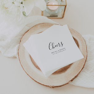Elegant Minimalist Calligraphy Wedding Cheers Napkins