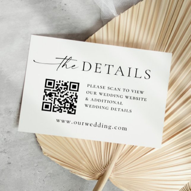 Elegant Minimalist Calligraphy Wedding Details Enclosure Card (Creator Uploaded)